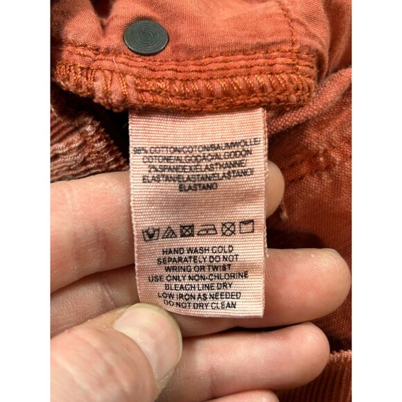 Free People Womens Size 26‎ Rust Orange Corduroy Pants Slim - Picture 8 of 9